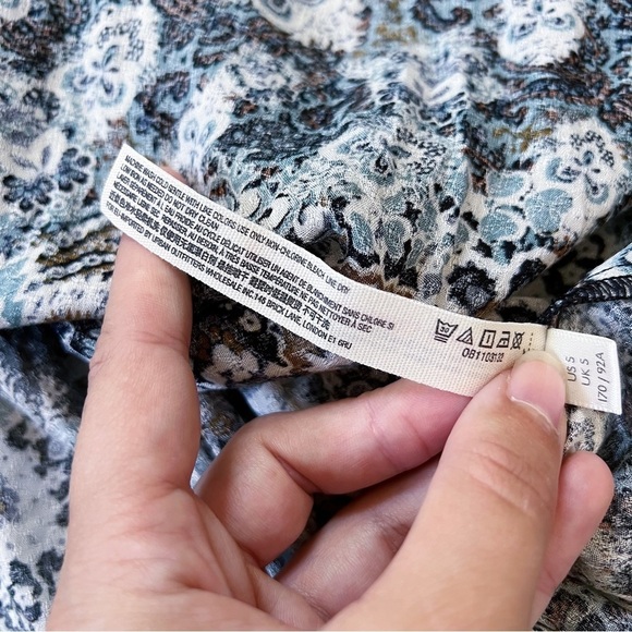 Free People • Let's Smock About It Maxi Slip dress black floral print tiered - Picture 11 of 15